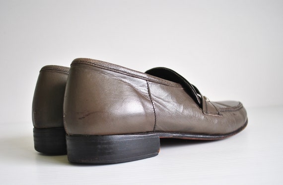 Vintage 1970s PIERRE CARDIN Grey Leather Loafers … - image 7