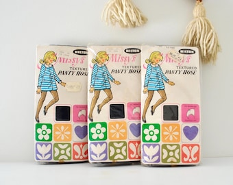 Vintage 1970s Girl's Textured Panty Hose by HILTON | Size 4-6 Yrs & 7-9 Yrs | Stockings | Tights | Vintage Hosiery | New Old Stock