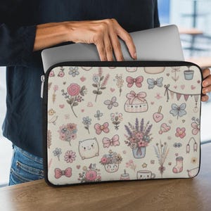 Adorable Cute Bow Cake Laptop Sleeve - Protective Laptop Case for 7&quot;-10&quot;-13&quot;-15&quot;-17&quot; Laptops, MacBooks & iPads