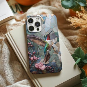 Vibrant Hummingbird Stained Glass Phone Case for iPhone, Galaxy & Pixel | Perfect Gift for Bird Enthusiasts | Artistic Durable Cover
