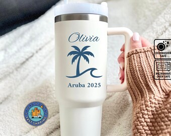 Personalized Vacation Tumbler with Name, Beach Trip Gift, Bachelorette, Family Vacation Custom Tumblers
