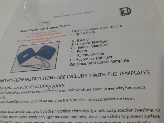 Maggy 55 Classic Zip Around Wallet Maggy 55 Mini Zip Around Wallet Acrylic Templates Bag Making Bag Makers Ladies Wallet