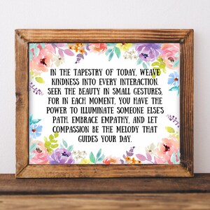 In the tapestry of today printable wall art, home decor, floral art, healing art, motivational, women girls recovery life self help