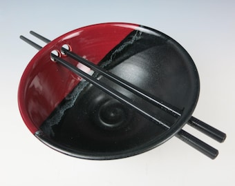 Ramen bowl set, noodle dish, pho, ceramic bowl w/ chopsticks