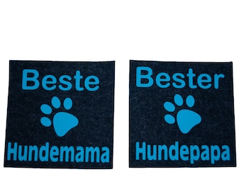 Coasters DOG MOM & DOG DAD - different colors 2 pieces