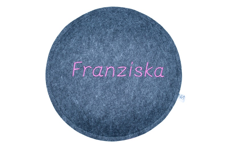 Sitzkissen Filz rund personalisiert Namen 35 cm Bild 7