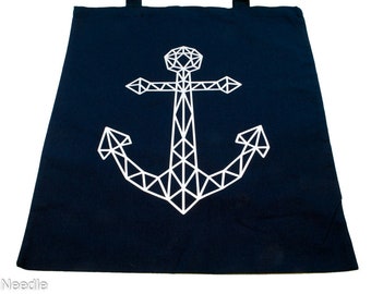 Bag - shopping bag "Anchor" geometric