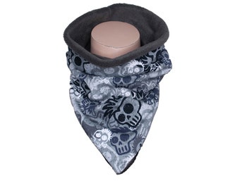 Lieloop scarf for children - gray - skull