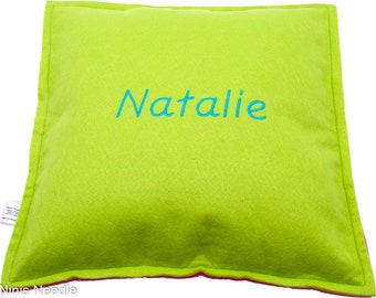 Seat cushion felt square [different colors] with individual embroidery 35 cm