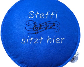 Sitzkissen Filz rund personalisiert Namen & Noten 35 cm