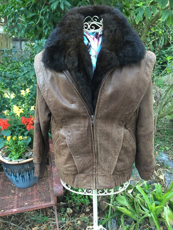 Leather and top mink jacket
