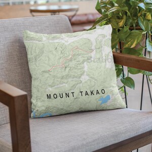The ultimate Mount Takao souvenir - Mt Takao Hiking Map Decorative Throw Pillow