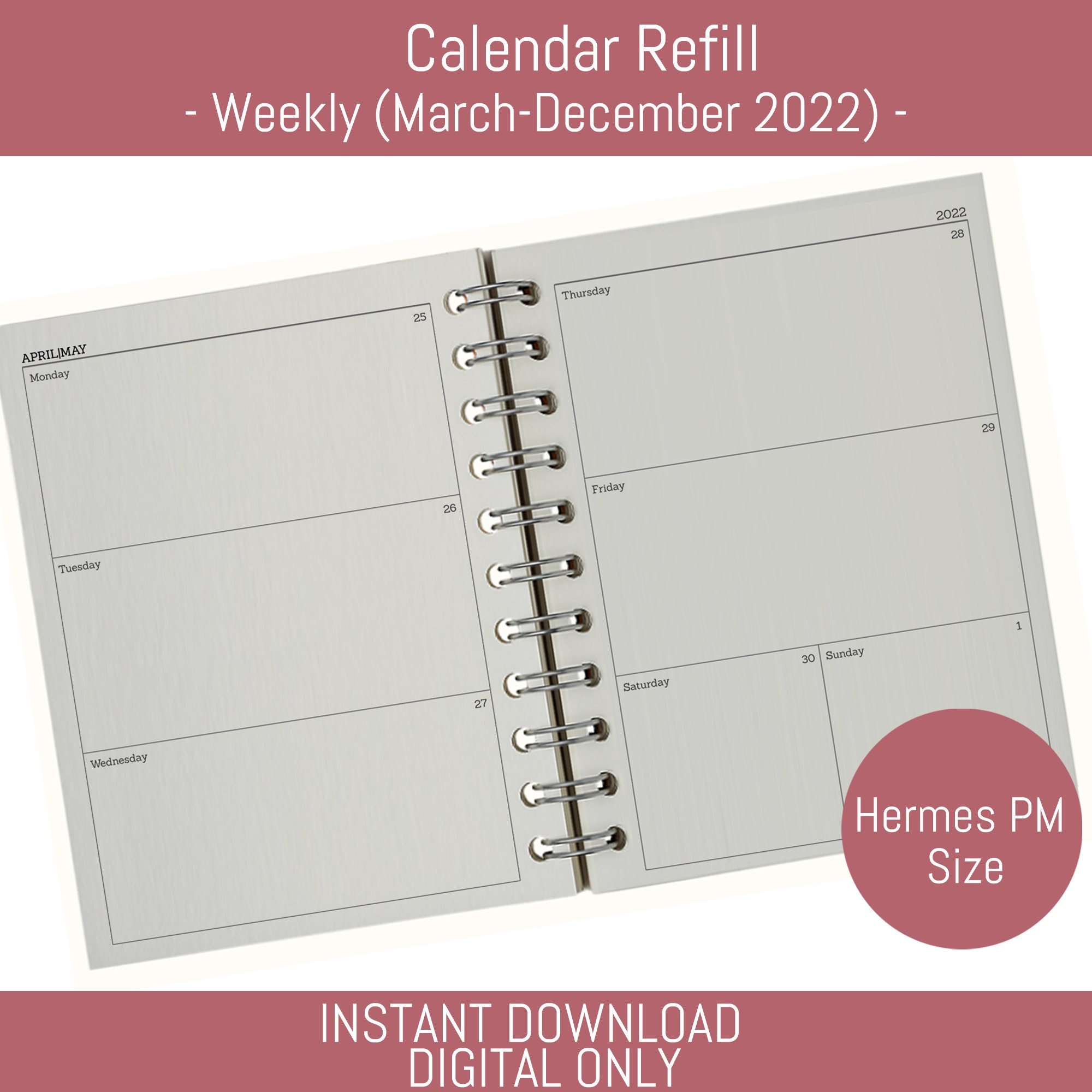 Shop HERMES 2021-22FW Semainier blank agenda refill (H310470A 00