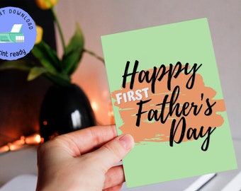Printable First Fathers Day Card | Fathers Day Card Template Instant Download | Fathers Day Card | PDF Fathers Day Card