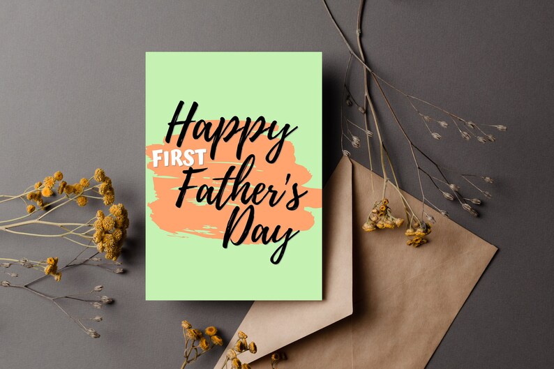 Printable First Fathers Day Card | Fathers Day Card Template Instant ...
