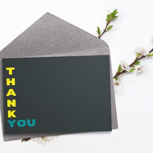 Tarjeta de agradecimiento de carta de bloqueo / Tarjeta de descarga instantánea / Tarjeta de agradecimiento de graduación / Tarjeta de agradecimiento de todas las ocasiones / Tarjeta de agradecimiento de boda