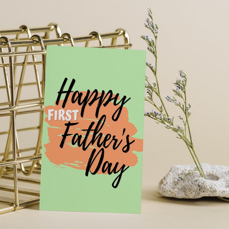 Printable First Fathers Day Card | Fathers Day Card Template Instant ...