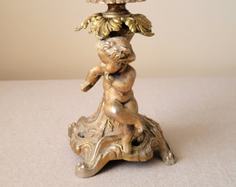 Vintage table lamp base parts CHERUB Replace lamp parts Lighting parts Hollywood regency table lamp base