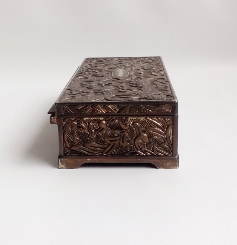 Godinger Jewelry Box Embossed Silver Plated Trinket Box Etsy