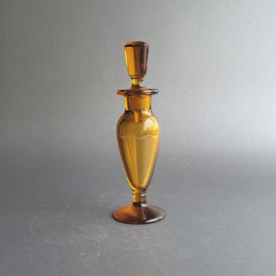 Vintage Amber Perfume Bottle New Martinsville Yellow Glass - Etsy
