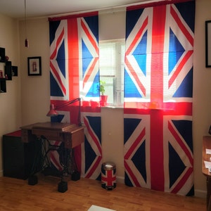 Handmade Union Jack curtains from Great British flags UK Curtains United Kingdom curtains image 6