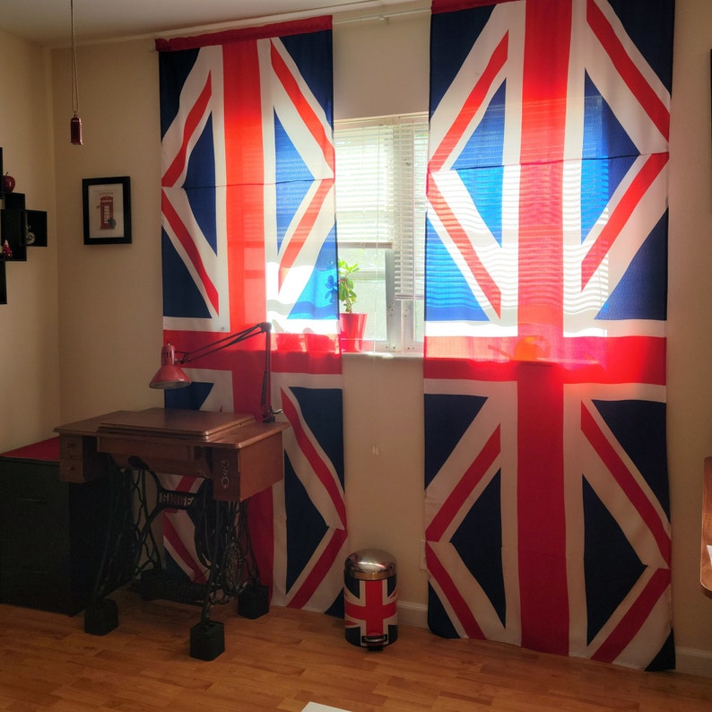 Handmade Union Jack curtains from Great British flags UK Curtains United Kingdom curtains image 3