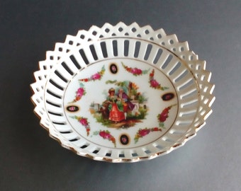 Colonial Сouple plate George and Martha decorative porcelain plate Vintage filigree plate Made in Germany