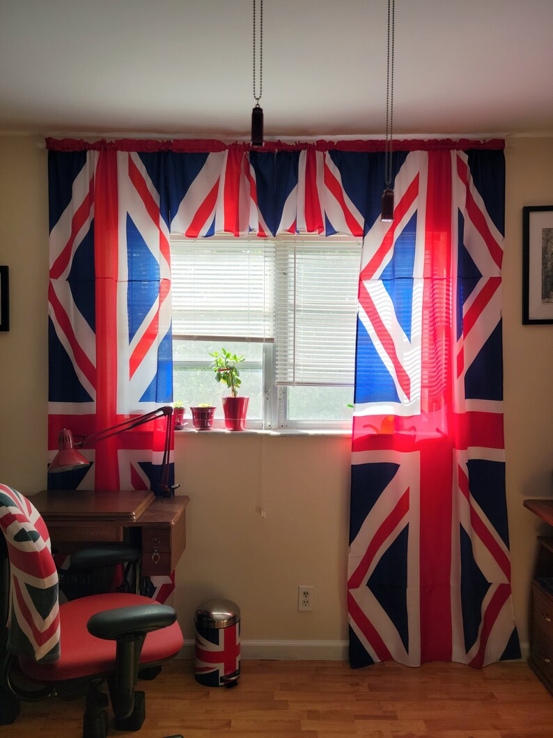 Handmade Union Jack curtains from Great British flags UK Curtains United Kingdom curtains image 8