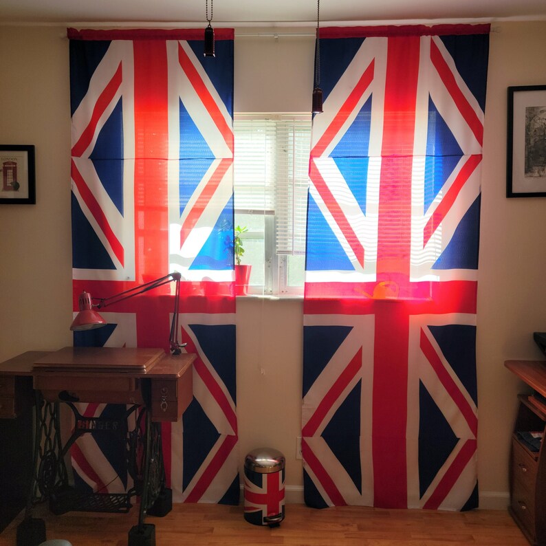 Handmade Union Jack curtains from Great British flags UK Curtains United Kingdom curtains image 9