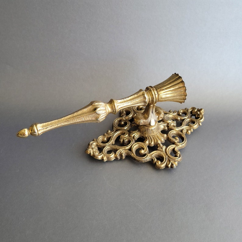 Single filigree candle sconce Hollywood regency gold ornate sconce Mid century wall decor image 2