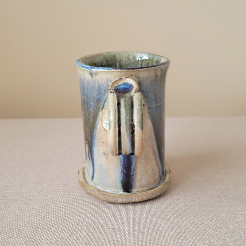 Handmade stoneware mug Rustic coffee tea cup Artist made drinkware Farmhouse pottery image 8
