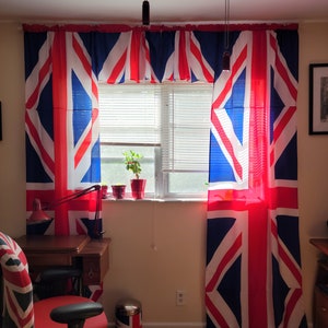 Handmade Union Jack curtains from Great British flags UK Curtains United Kingdom curtains image 7