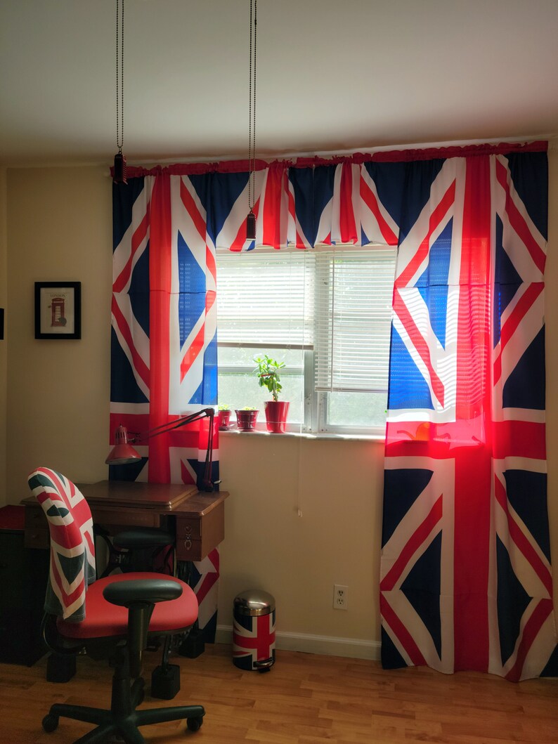 Handmade Union Jack curtains from Great British flags UK Curtains United Kingdom curtains image 10