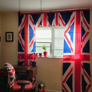 Handmade Union Jack curtains from Great British flags UK Curtains United Kingdom curtains image 4