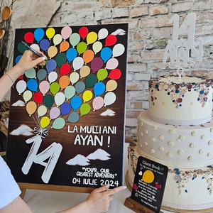 Guestbook Celebration anniversary gift,  Party Memories anniversary wishes sign, Milestone custom Gift, Custom personalized gift th years