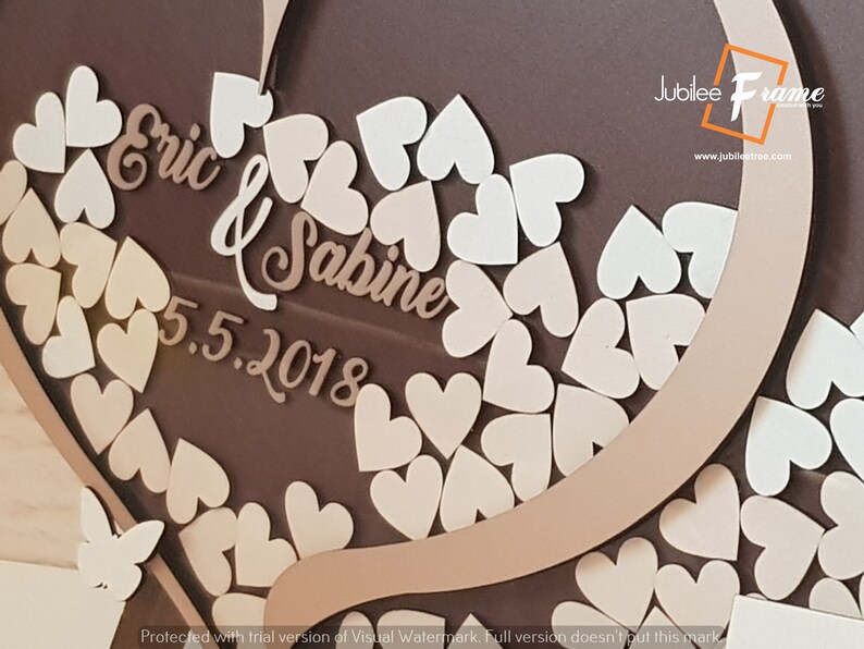 Custom Rustic Wedding Guest Book Double Heart Drop Box Etsy