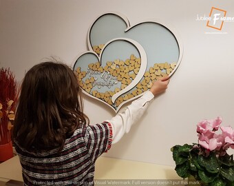 Custom Wood Heart Drop Box Guest Book Alternative
