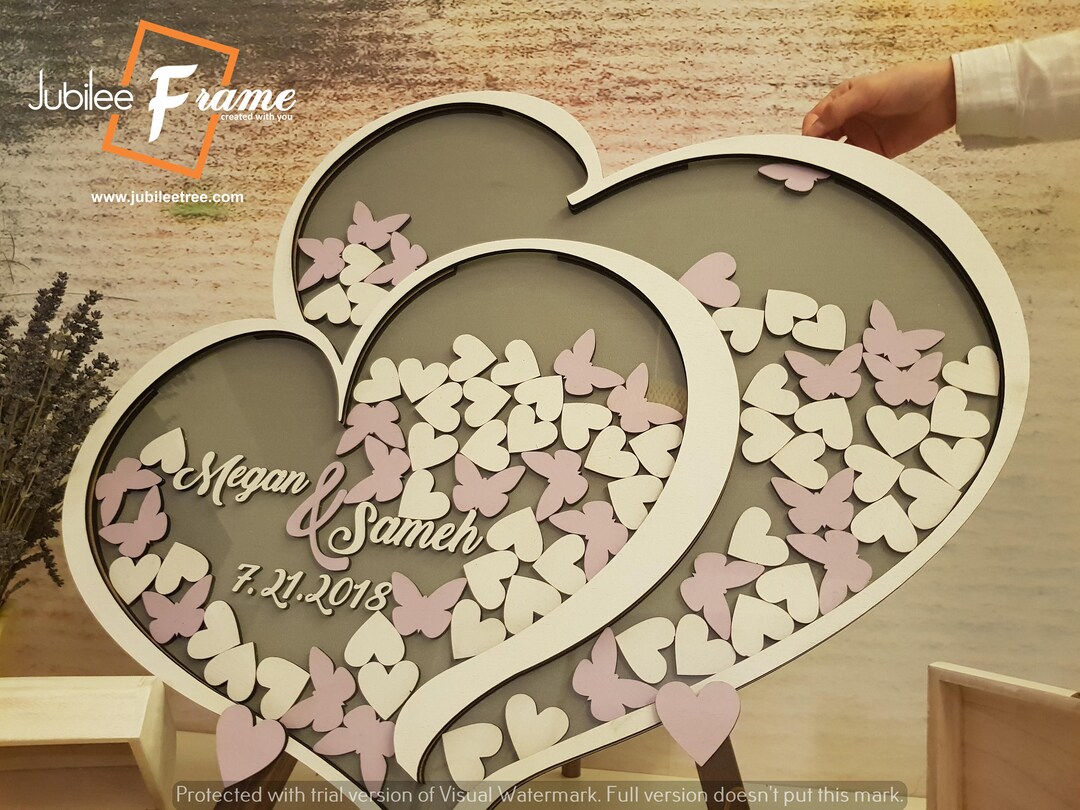 Drop Box Frame Guest Book Alternative Wedding Drop Top Guest Book ...