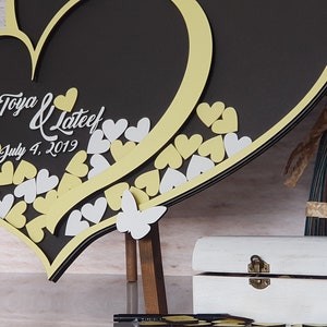 Libro de visitas de boda personalizado, recuerdo de boda, alternativa al libro de recuerdos, decoración negro amarillo, iniciar sesión en el libro de visitas