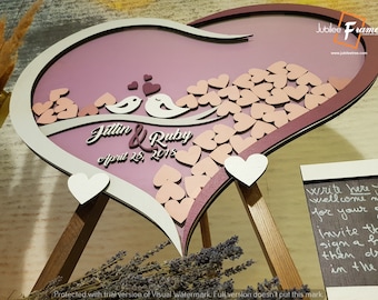 Custom Wedding Guest Book Alternative, Heart Drop Box Frame
