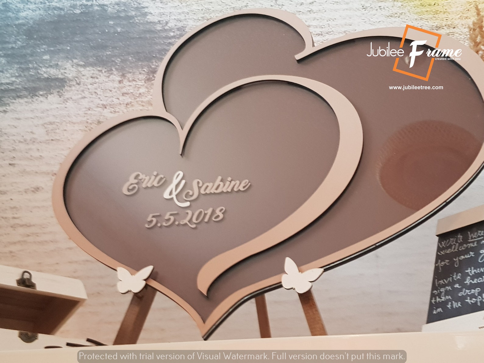 Custom Rustic Wedding Guest Book Double Heart Drop Box Etsy