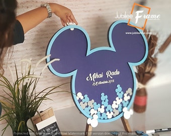 Disney Movie Inspired Guest Book, Minnie Mickey Mouse Guest Book, Drop Top disney guest book, sign in Hearts guestbook