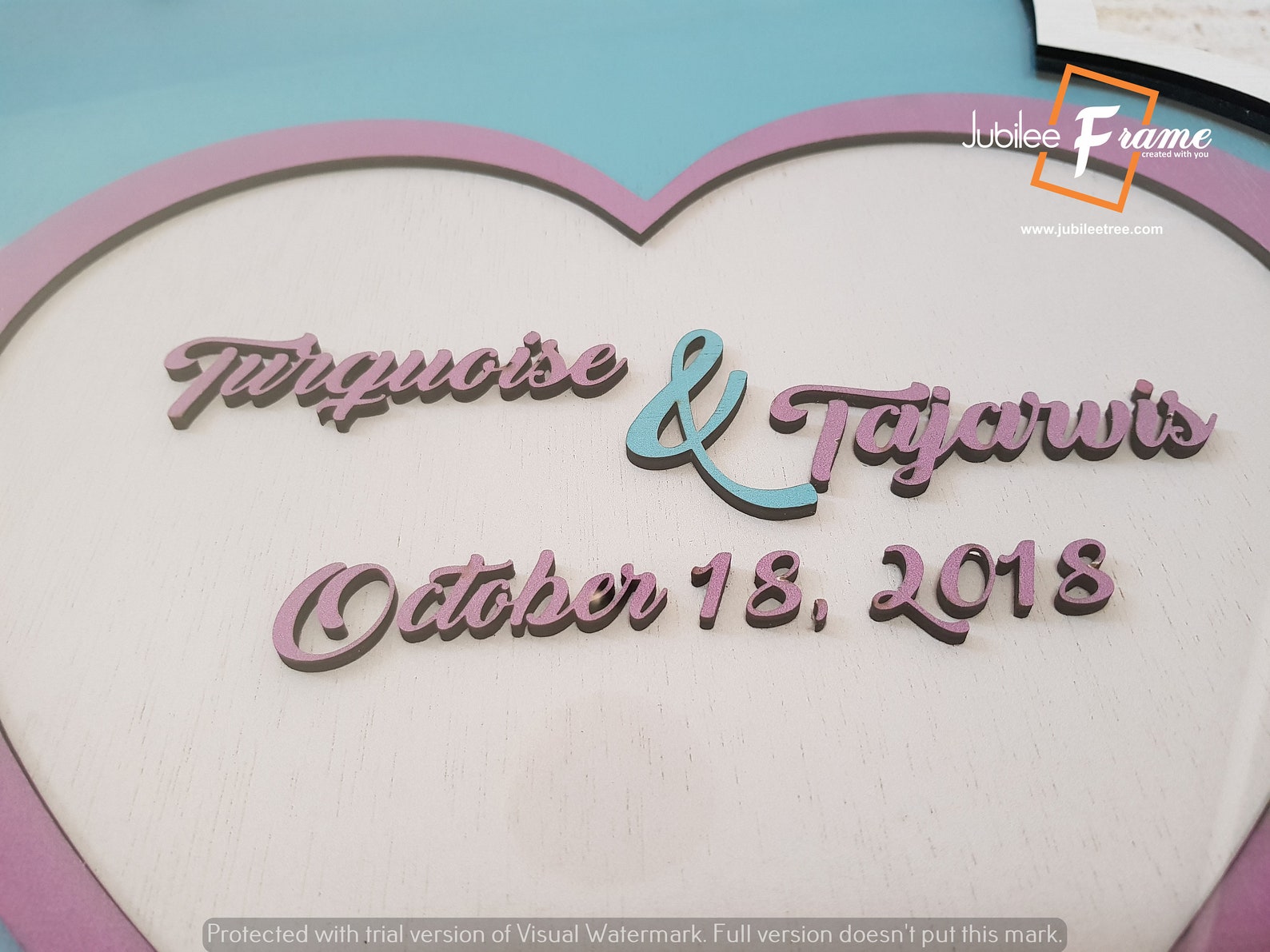 Turquoise Custom Drop Box Jubilee Frame Wedding Guestbook Guest Book ...