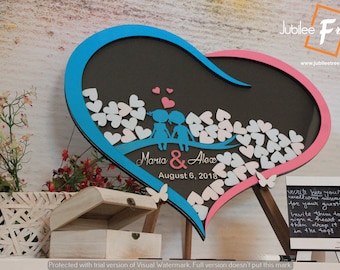 Personalized Wedding Guest Book Alternative, Jubilee Frame Drop Box