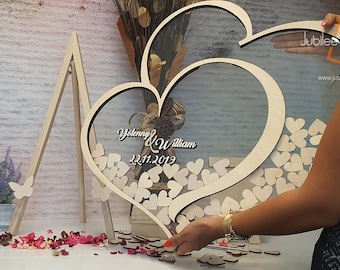 Clear Guest book alternative, Transparent Guestbook alternative. Personalized guest book for wedding.  wedding wood wish box guestbook wood