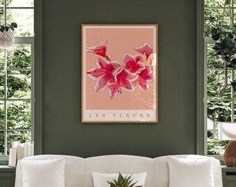 pinky azalea | giclée art print | botanical art | tropical flower art | boho home | coastal decor | tropical aesthetic