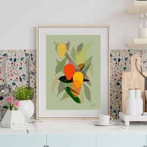 marvelous mangos digital download tropical fruit wall art coastal decor bungalow home mango art print image 1