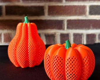 3D Printed Pumpkin LED Tea Light Holder: Fall Home Decor
