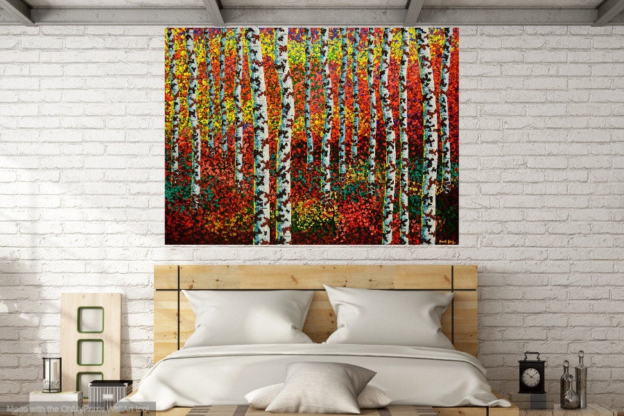 Forest Wall ART Forest ARTWORK Landscape Wall Art Forest Painting