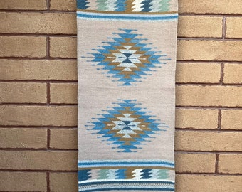 Zapotec Table Runner / Handwoven Wool Table Runner from Oaxaca, Mexico / 1.5’ x3’